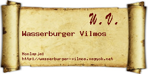 Wasserburger Vilmos névjegykártya