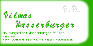 vilmos wasserburger business card